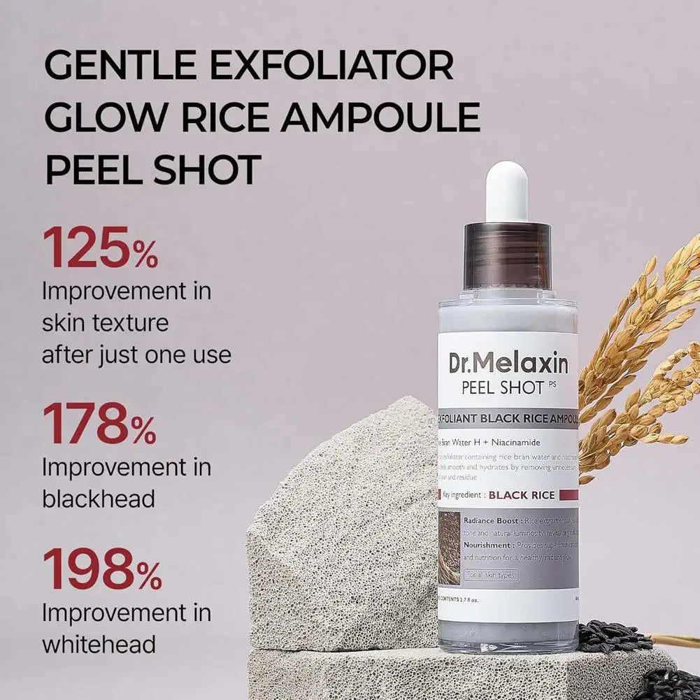 Korean Dr. Melaxin White and Black Rice Exfoliating Hydrating Essence Moisturizing Gentle Exfoliation Soften Serum Skin Care