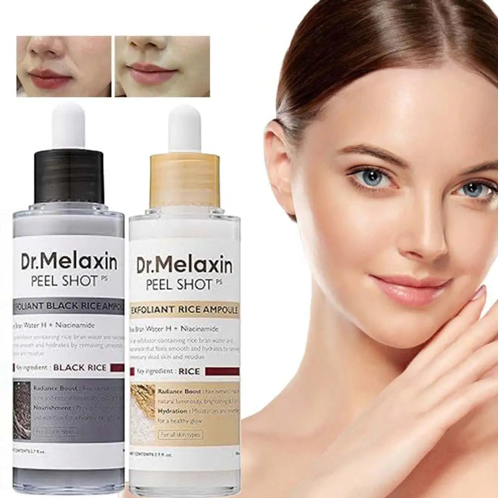 Korean Dr. Melaxin White and Black Rice Exfoliating Hydrating Essence Moisturizing Gentle Exfoliation Soften Serum Skin Care