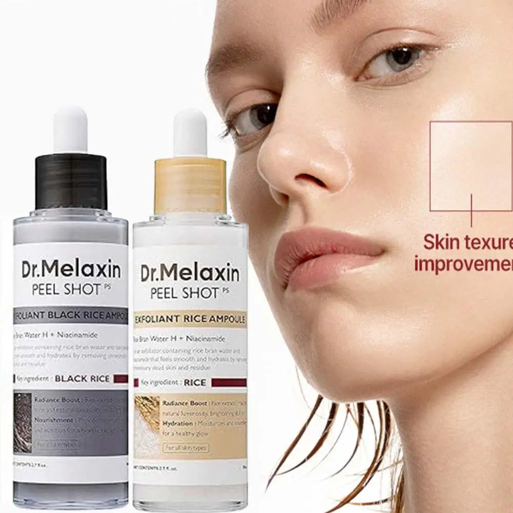 Korean Dr. Melaxin White and Black Rice Exfoliating Hydrating Essence Moisturizing Gentle Exfoliation Soften Serum Skin Care